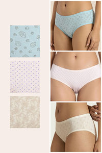Zivame Regular Rise Full Coverage Hipster Panty (Pack of 3) - Multicolor — thumbnail 2